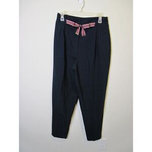 Tommy Hilfiger Womens Navy Pants With Red & White Bow Belt Size M